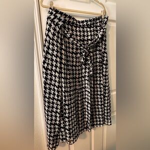 Talbots METALLIC TIE WAIST FIT & FLARE SKIRT - HOUNDSTOOTH | 20W